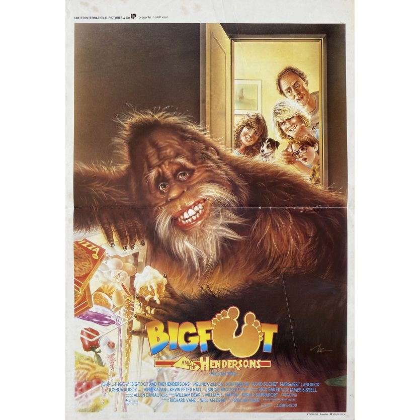 BIGFOOT ET LES HENDERSON Affiche de film- 35x55 cm. - 1987 - John Lithgow, William Dear