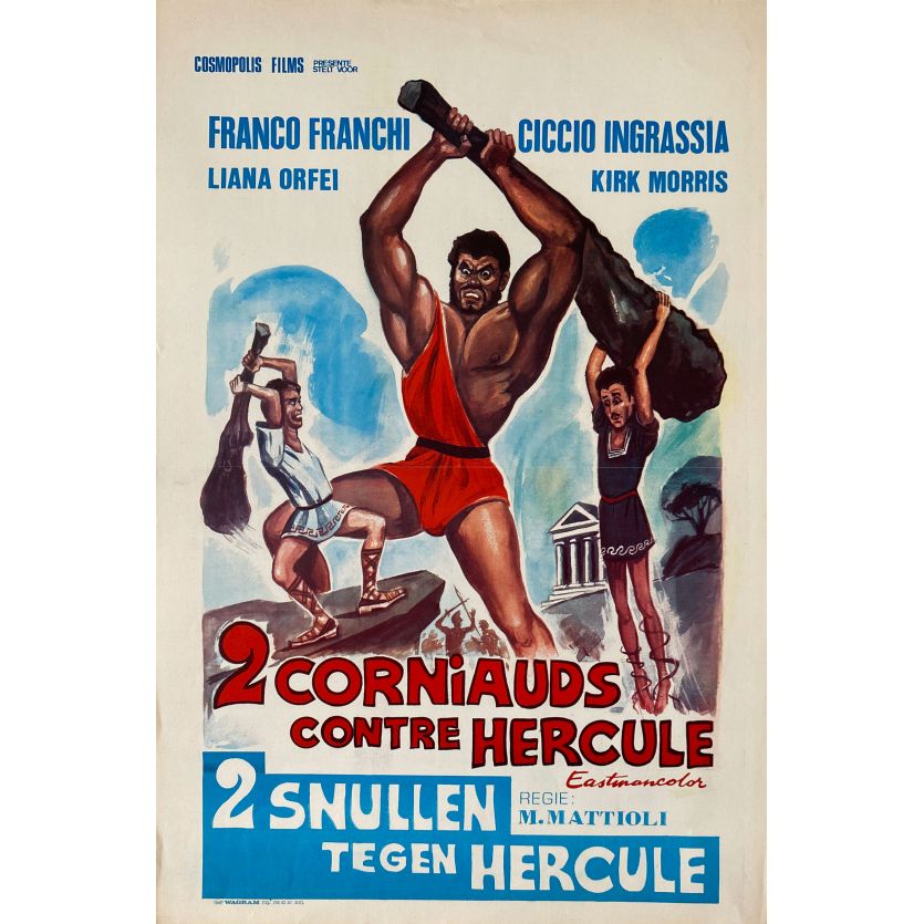 DEUX CORNIAUDS CONTRE HERCULE Affiche de film- 35x55 cm. - 1961 - Kirk Morris, Mario Mattoli