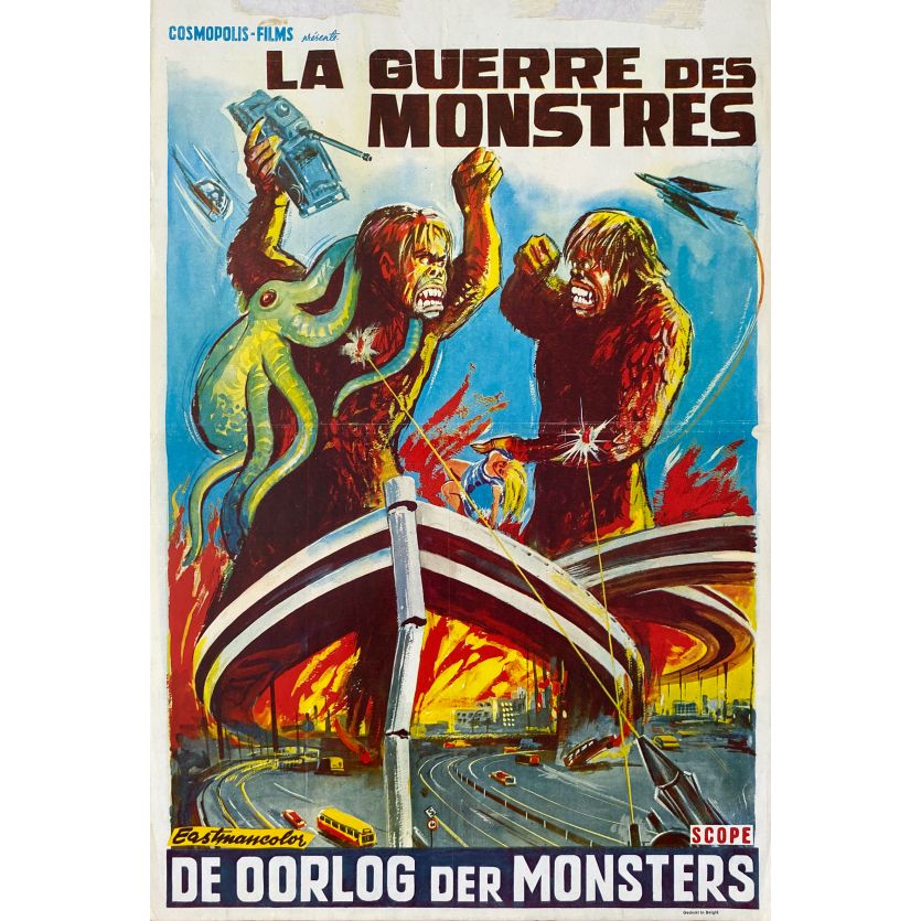 LA GUERRE DES MONSTRES Affiche de film- 35x55 cm. - 1966 - Russ Tamblyn, Ishirô Honda