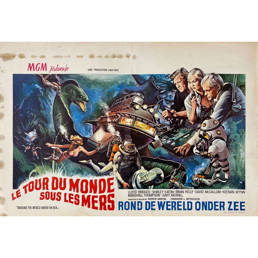 LE TOUR DU MONDE SOUS LES MERS Affiche de film- 35x55 cm. - 1966 - Lloyd Bridges, Andrew Marton