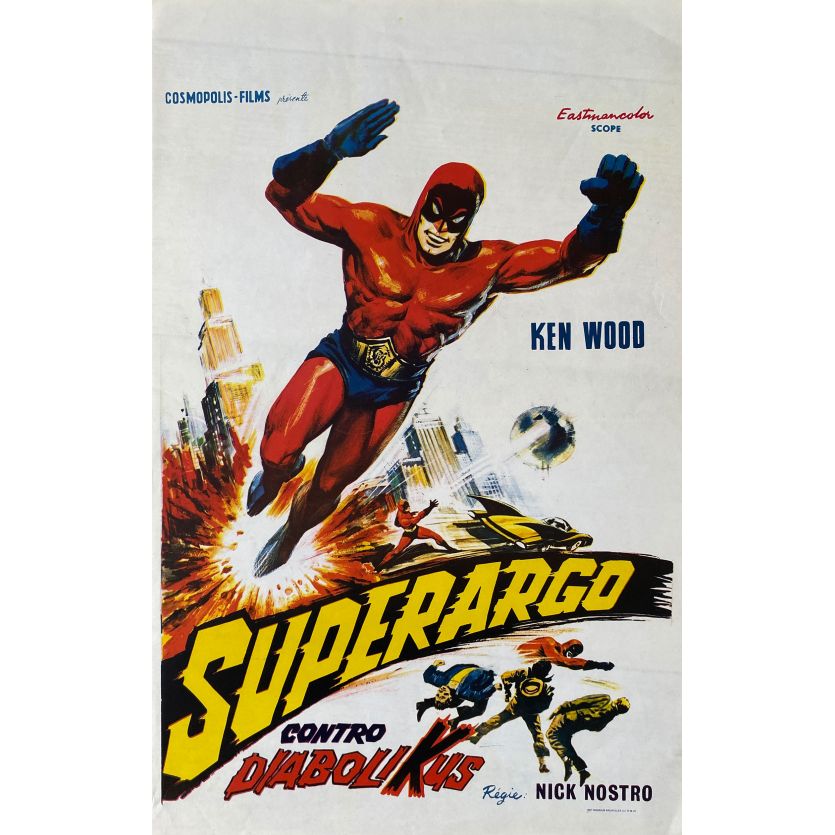 SUPERARGO VS. DIABOLIKUS Movie Poster- 14x21 in. - 1966 - Nick Nostro, Giovanni Cianfriglia