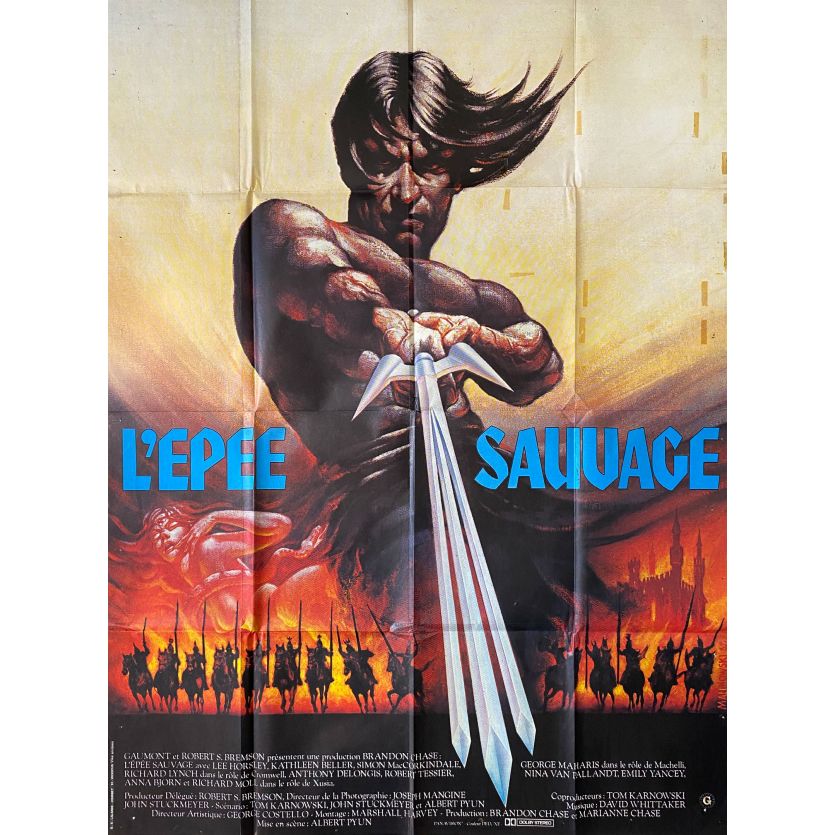 L'EPEE SAUVAGE Affiche de film- 120x160 cm. - 1982 - Lee Horsley, Albert Pyun