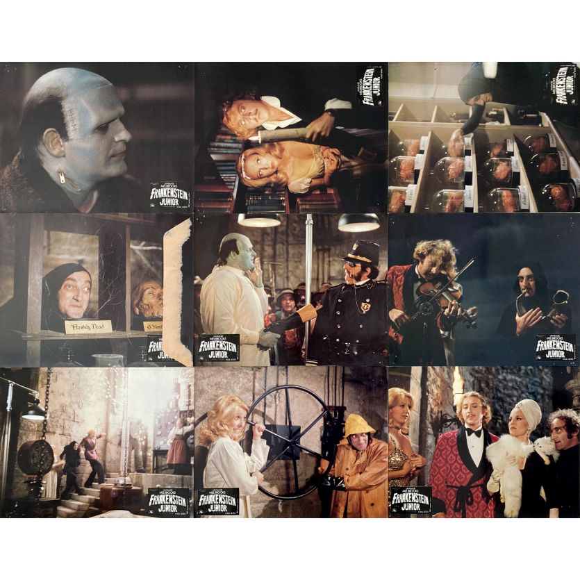 YOUNG FRANKENSTEIN Lobby Cards x9 - set A - 9x12 in. - 1974 - Mel Brooks, Gene Wilder