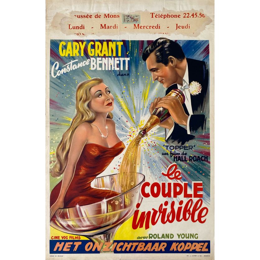 LE COUPLE INVISIBLE Affiche de film- 35x55 cm. - 1937/R1950 - Cary Grant, Norman Z. McLeod