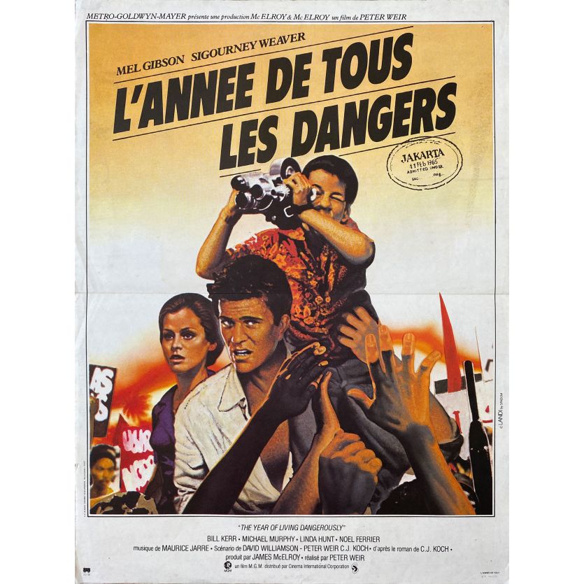 YEAR OF LIVING DANGEROUSLY French Movie Poster 15x21 '84 Mel Gibson, Sigourney Weaver