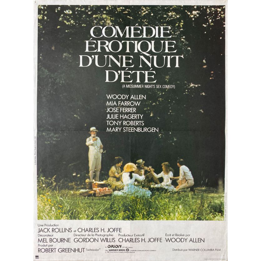 COMEDIE EROTIQUE D'UNE NUIT D'ÉTÉ Affiche de film- 40x54 cm. - 1982 - Mia Farrow, Woody Allen