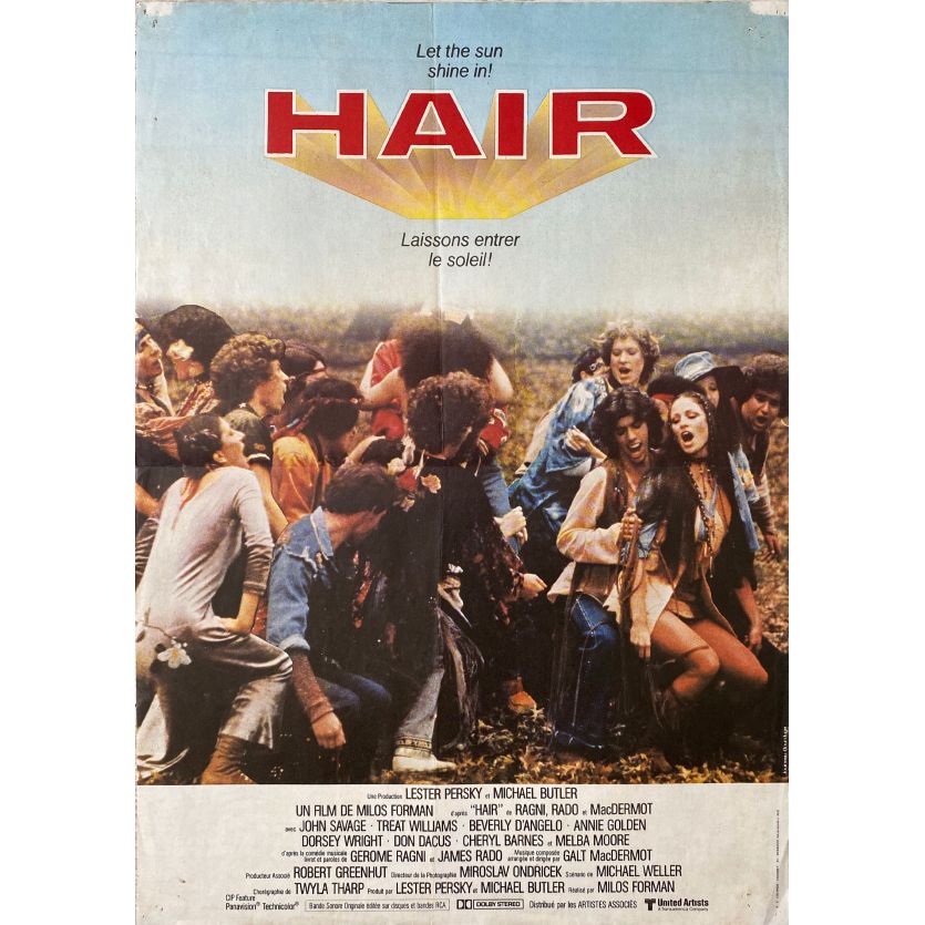 HAIR Movie Poster- 15x21 in. - 1979 - Milos Forman, John Savage