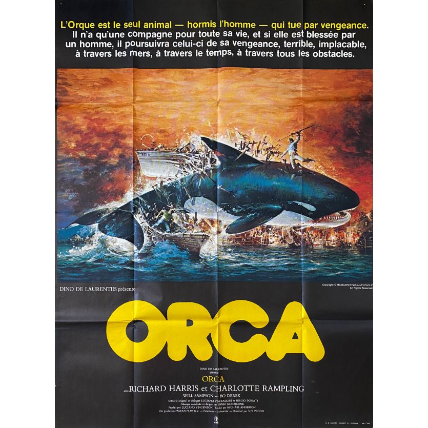 ORCA Movie Poster- 47x63 in. - 1977 - Michael Anderson, Richard Harris