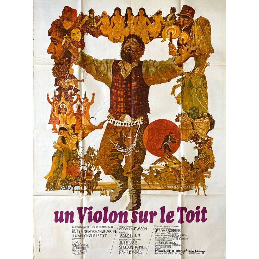 UN VIOLON SUR LE TOIT Affiche de film- 120x160 cm. - 1971 - Topol, Norman Jewison