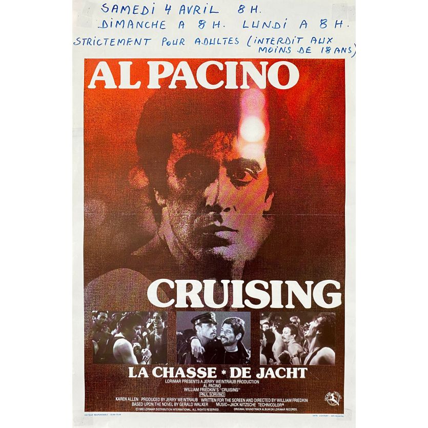 CRUISING LA CHASSE Affiche de film- 35x55 cm. - 1980 - Al Pacino, William Friedkin