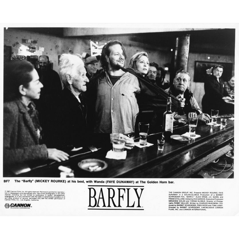 BARFLY Photo de presse BF7 - 20x25 cm. - 1987 - Mickey Rourke, Faye Dunaway, Barbet Schroeder