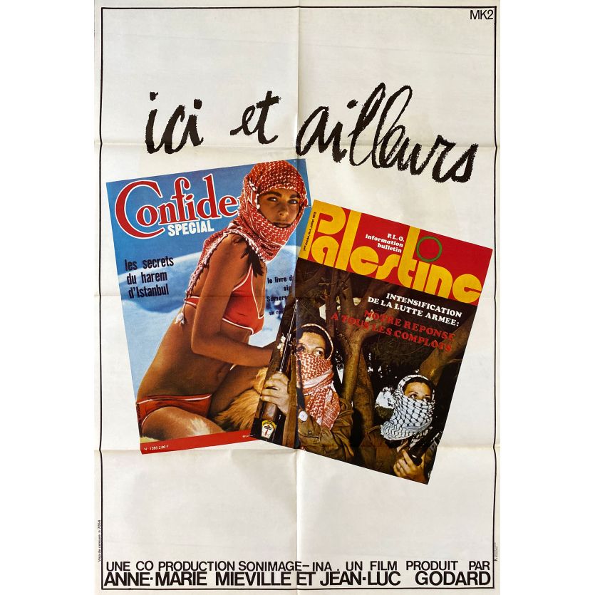 ICI ET AILLEURS Affiche de film- 80x120 cm. - 1976 - Anne-Marie Miéville, Jean-Luc Godard