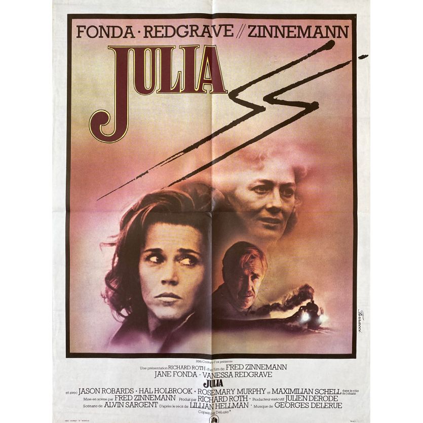 JULIA Movie Poster- 23x32 in. - 1977 - Fred Zinnemann, Jane Fonda