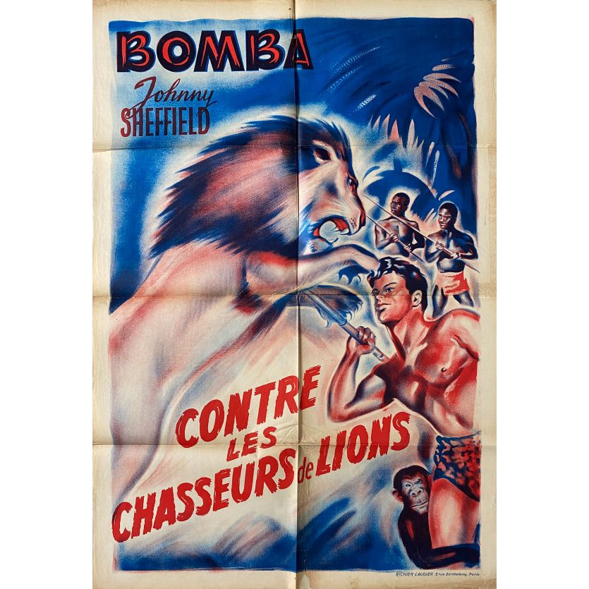 THE LION HUNTERS Movie Poster- 32x47 in. - 1951 - Ford Beebe, Johnny Sheffield