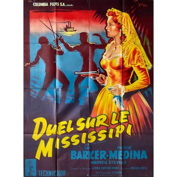 DUEL ON THE MISSISSIPI Movie Poster- 47x63 in. - 1955/R1960 - William Castle, Lex Barker