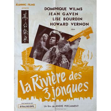 LA RIVIERE DES 3 JONQUES Affiche de film- 60x80 cm. - 1957 - Dominique Wilms, André Pergament