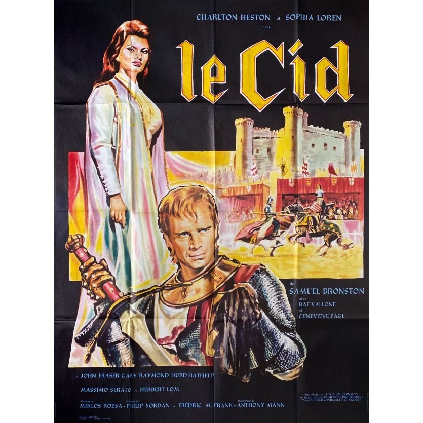 EL CID Movie Poster- 47x63 in. - 1961/R1970 - Anthony Mann, Charlton Heston, Sophia Loren