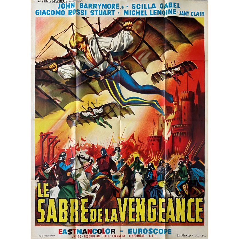 ARMS OF THE AVENGER Movie Poster- 47x63 in. - 1963 - Leopoldo Savona, John Drew Barrymore