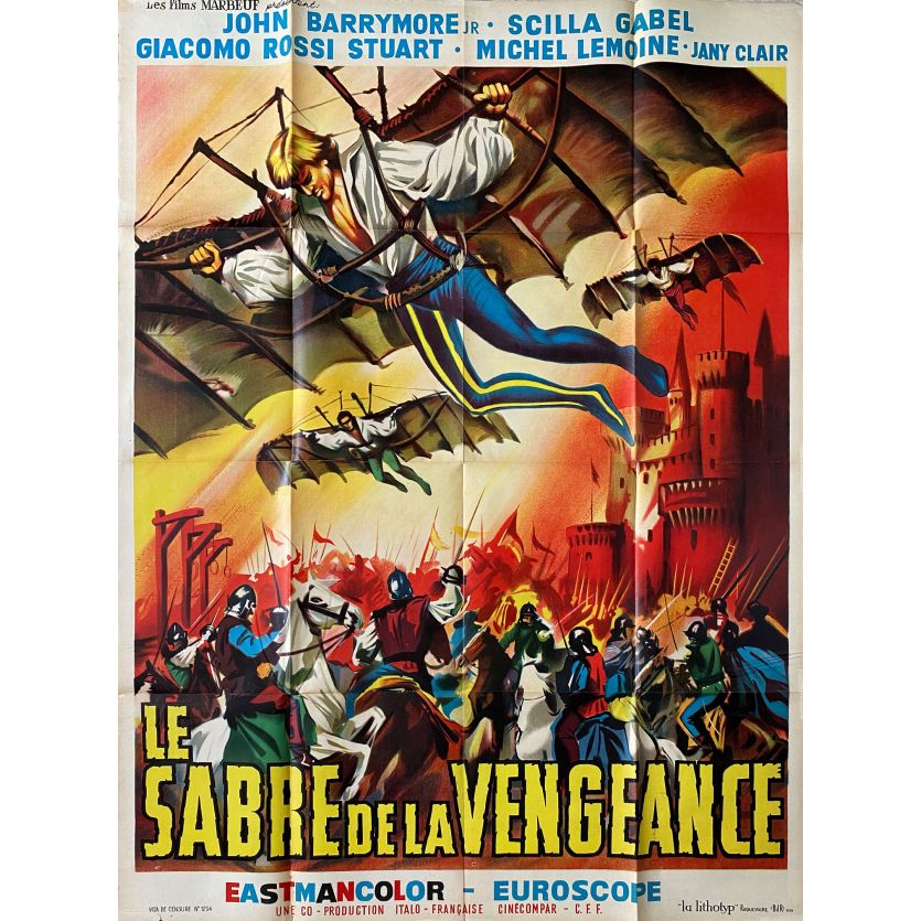 LE SABRE DE LA VENGEANCE Affiche de film- 120x160 cm. - 1963 - John Drew Barrymore, Leopoldo Savona