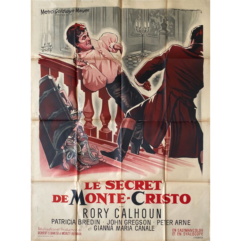 THE SECRET OF MONTE CRISTO Movie Poster- 47x63 in. - 1961 - Robert S. Baker, Rory Calhoun