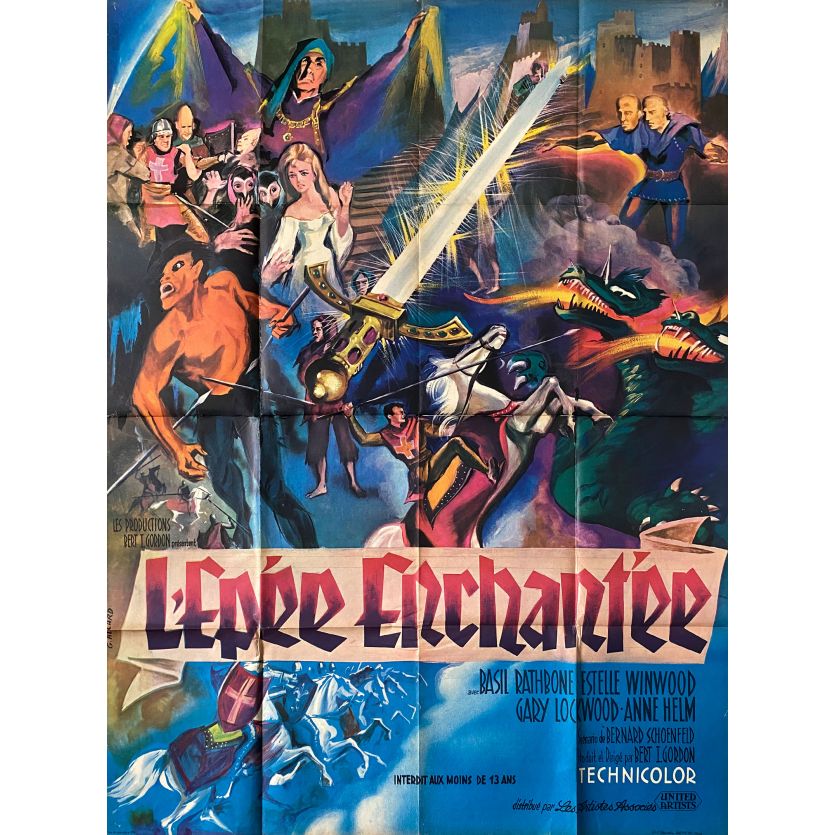 L'EPEE ENCHANTEE Affiche de film- 120x160 cm. - 1962 - Basil Rathbone, Bert I. Gordon