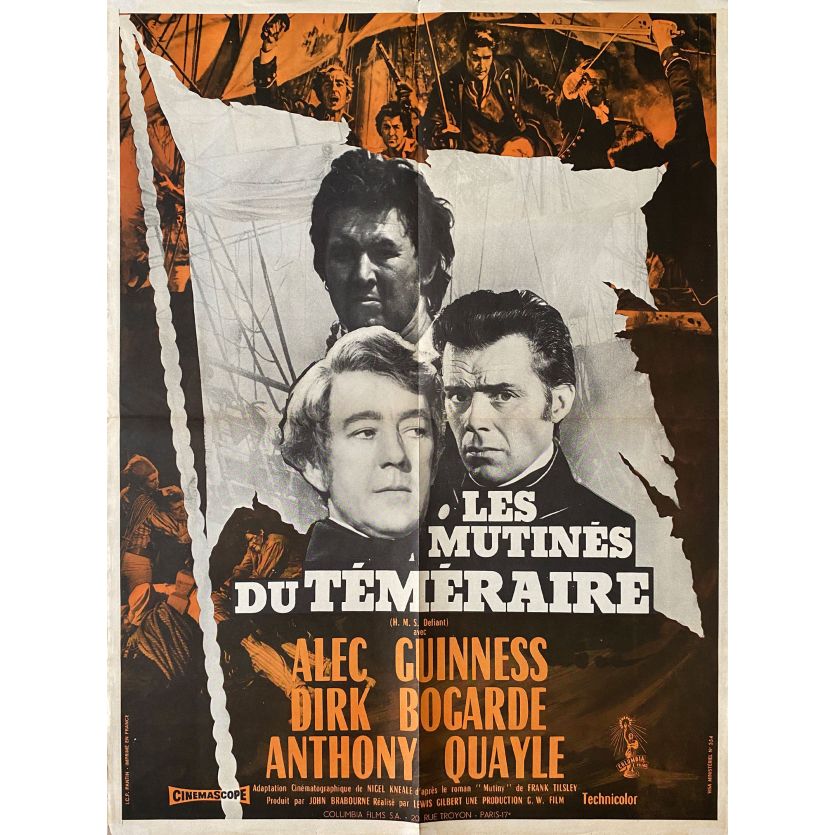 LES MUTINES DU TEMERAIRE Affiche de film- 60x80 cm. - 1962 - Alec Guinness, Dirk Bogarde, Lewis Gilbert