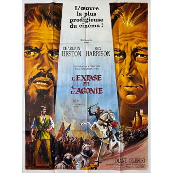 L'EXTASE ET L'AGONIE Affiche de film- 120x160 cm. - 1965 - Charlton Heston, Carol Reed