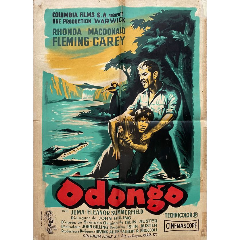 ODONGO Movie Poster- 23x32 in. - 1956 - John Gilling, Rhonda Fleming