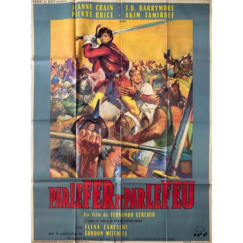 PAR LE FER ET PAR LE FEU Affiche de film- 120x160 cm. - 1962 - Jeanne Crain, Fernando Cerchio