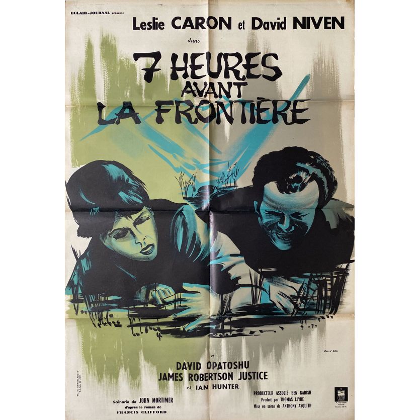 SEPT HEURES AVANT LA FRONTIERE Affiche de film- 80x120 cm. - 1962 - Leslie Caron, David Niven, Anthony Asquith