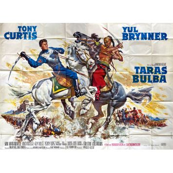 TARAS BULBA Affiche de film En 4 panneaux. - 240x320 cm. - 1962 - Tony Curtis, Yul Brynner, J. Lee Thompson