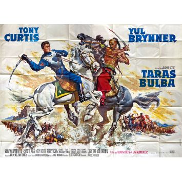 TARAS BULBA Movie Poster In 4 panels. - 94x126 in. - 1962 - J. Lee Thompson, Tony Curtis, Yul Brynner