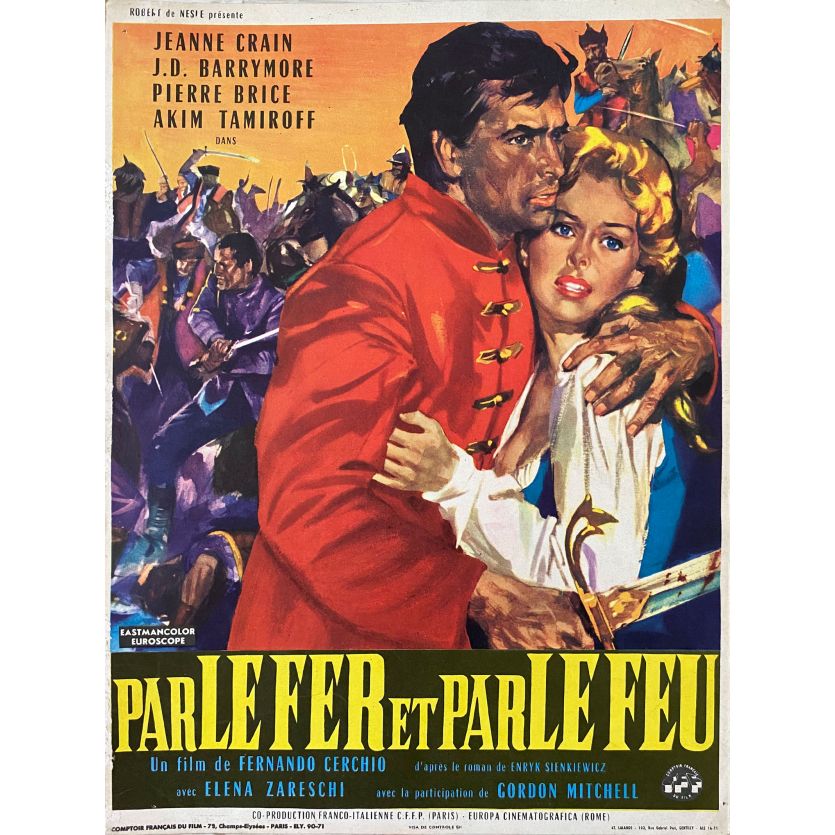 PAR LE FER ET PAR LE FEU Synopsis 4p - 24x30 cm. - 1962 - Jeanne Crain, Fernando Cerchio