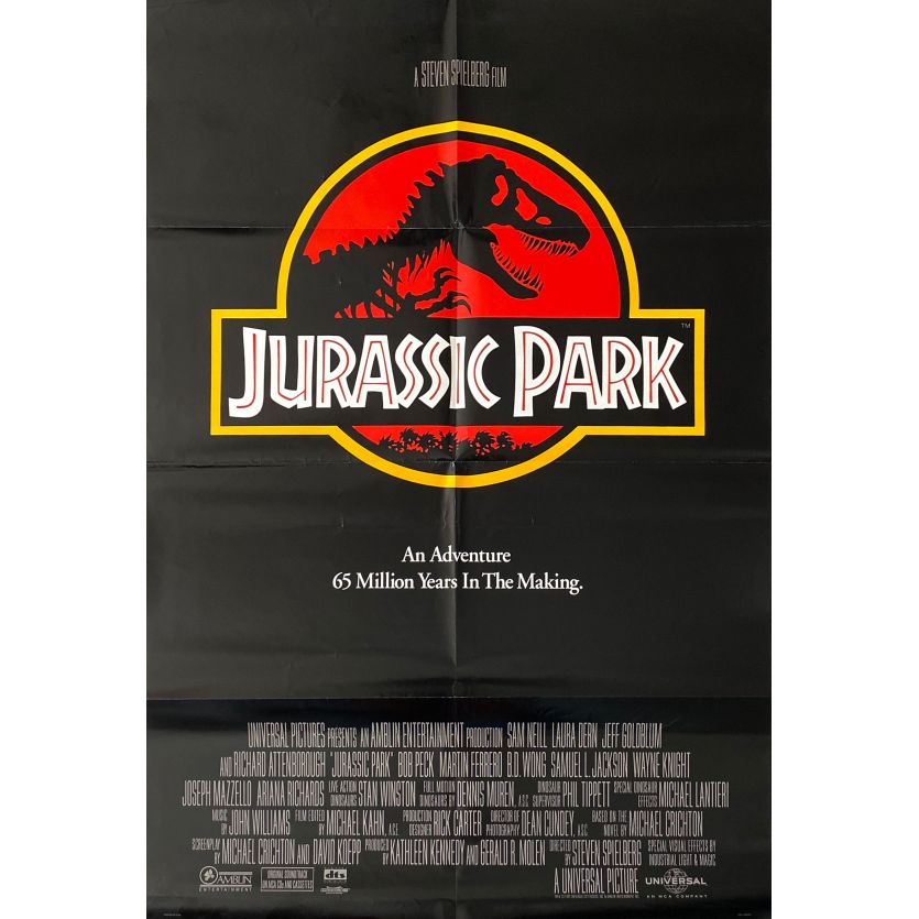 JURASSIC PARK Movie Poster- 27x41 in. - 1993 - Steven Spielberg, Sam Neil