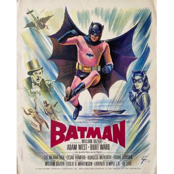BATMAN 1966 Affiche de film 45x56cm - 40x60 cm. - 1966 - Adam West, Bob Kane