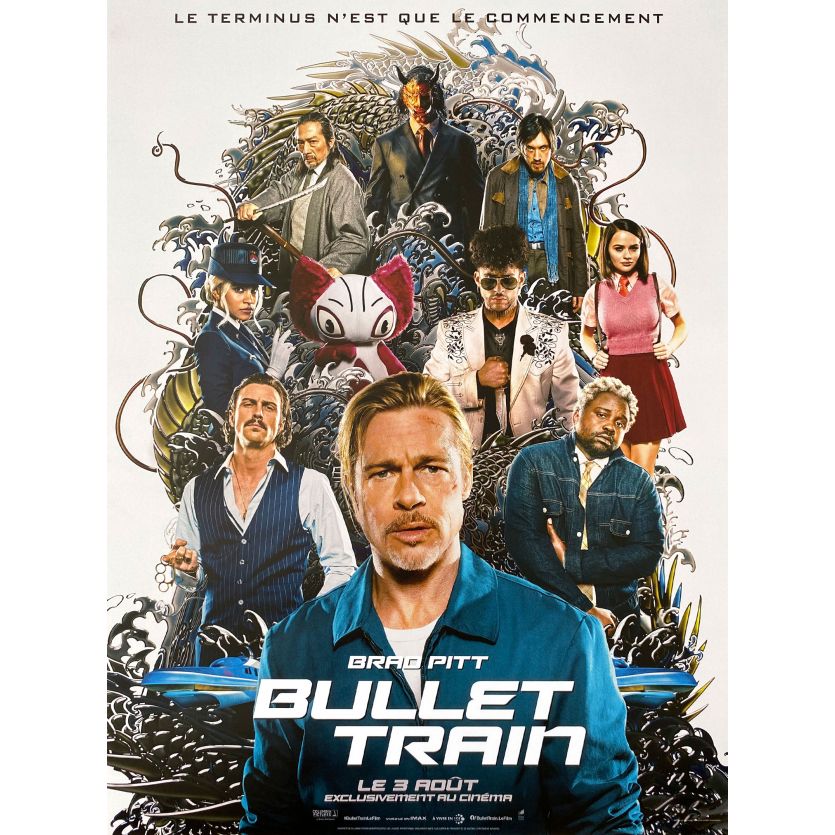 BULLET TRAIN Affiche de film Prev. - 40x54 cm. - 2022 - Brad Pitt, David Leitch