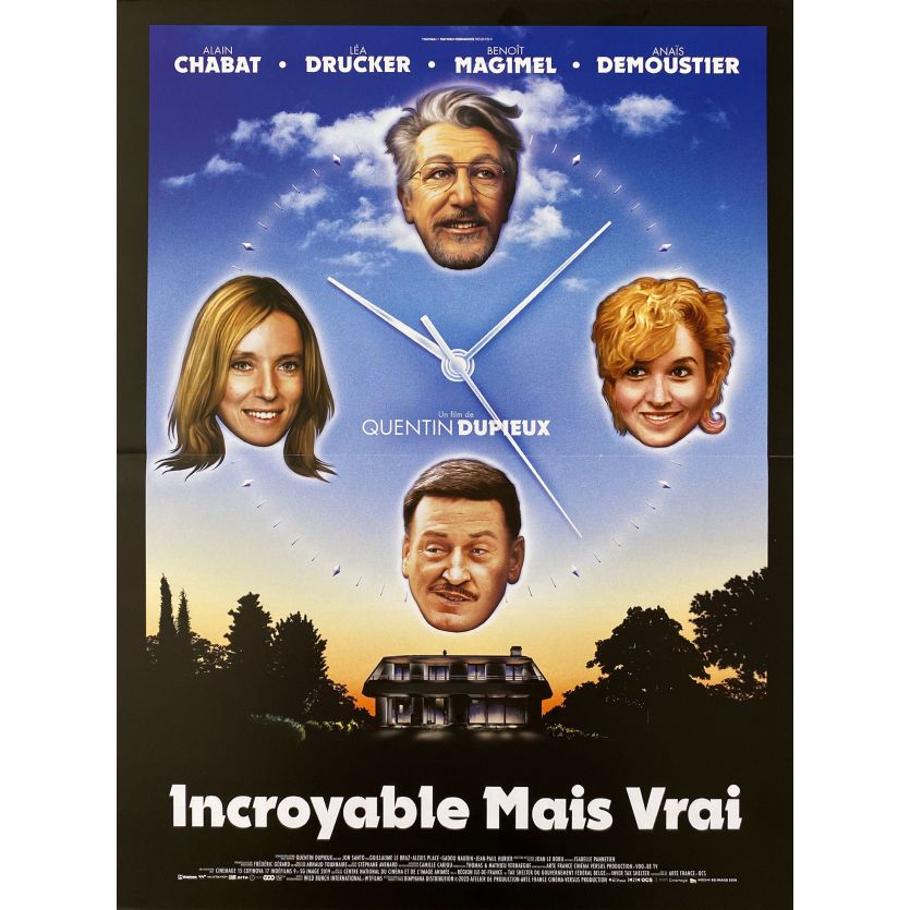 INCREDIBLE BUT TRUE Movie Poster Day style. - 15x21 in. - 2022 - Quentin Dupieux, Alain Chabat