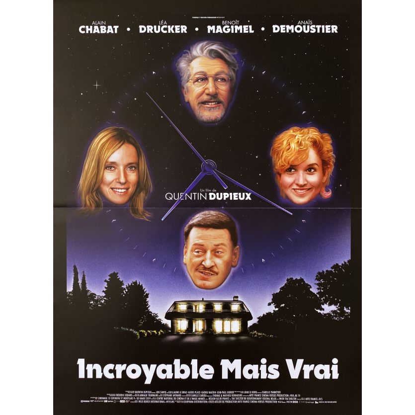 INCROYABLE MAIS VRAI Affiche de film Modele nuit. - 40x54 cm. - 2022 - Alain Chabat, Quentin Dupieux