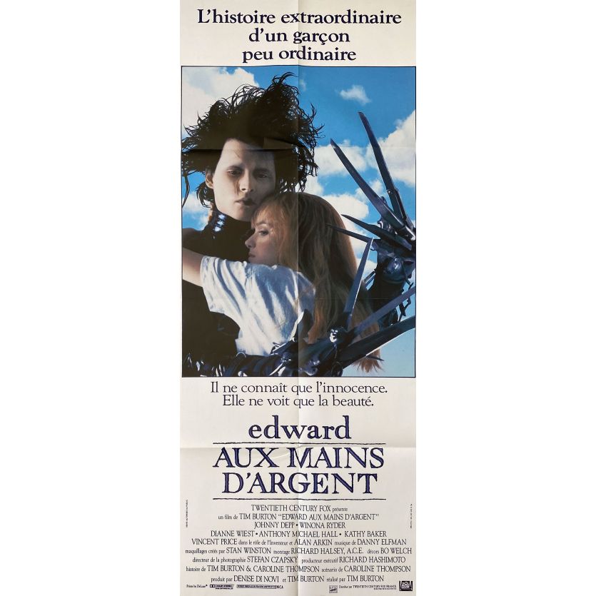 EDWARD SCISSORHANDS Movie Poster- 23x63 in. - 1992 - Tim Burton, Johnny Depp