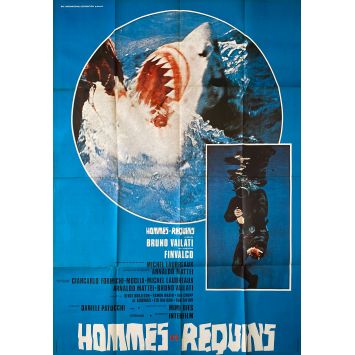 HOMMES ET REQUINS Affiche de film- 120x160 cm. - 1970 - Michel Laumbreaux, Bruno Vailati