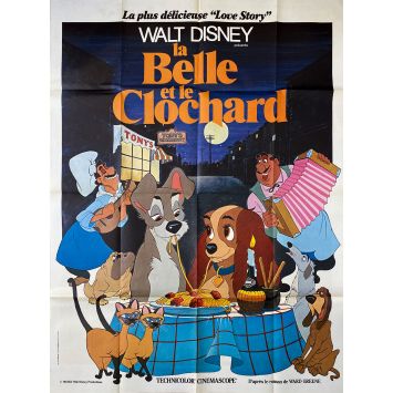 LA BELLE ET LE CLOCHARD Affiche de film- 120x160 cm. - 1955/R1970 - Peggy Lee, Walt Disney