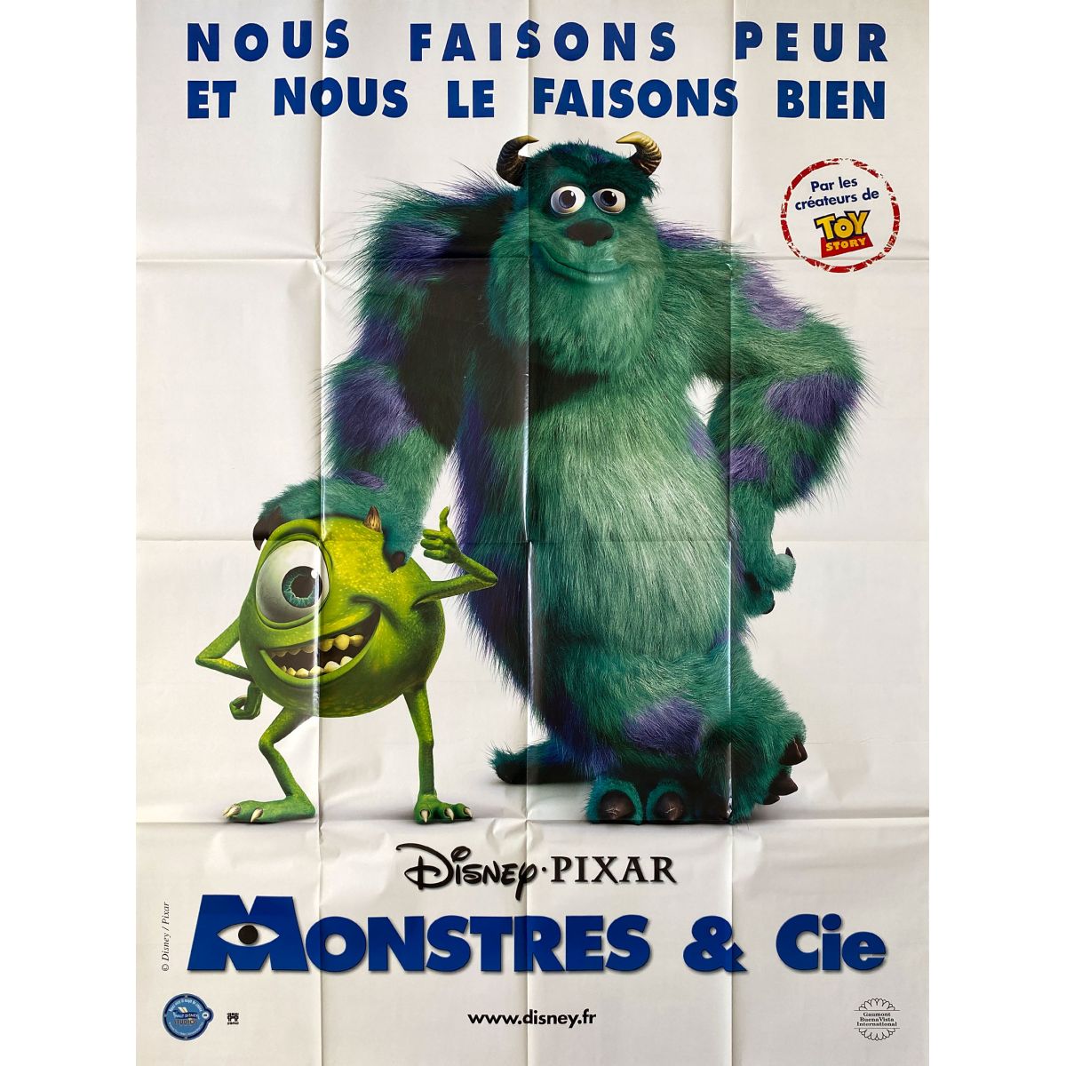 MONSTERS INC French Movie Poster - 47x63 in. - 2001 MONSTERS INC French Movie Poster - 47x63 in. - 2001