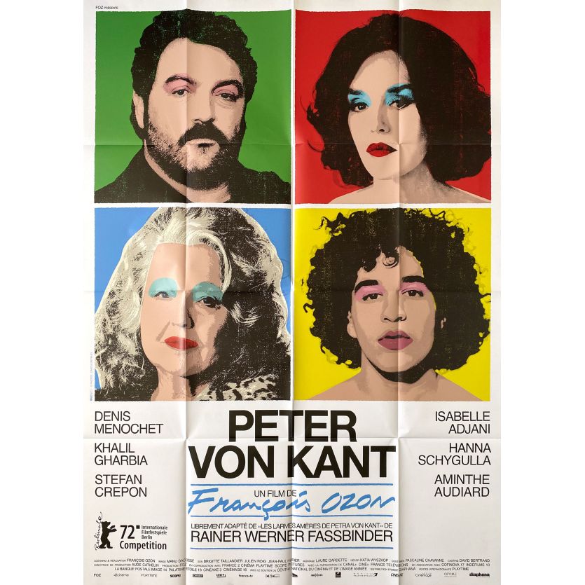 PETER VON KANT Affiche de film Warhol Style - 120x160 cm. - 2022 - Isabelle Adjani, François Ozon