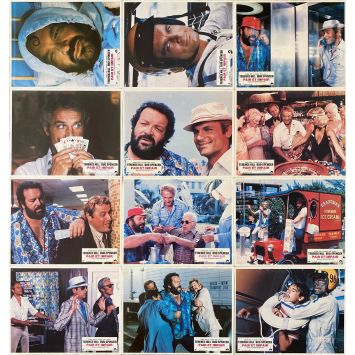 GAMBLING FOR HIGH STAKES Lobby Cards x12 - 9x12 in. - 1978 - Sergio Corbucci, Terence Hill, Bud Spencer