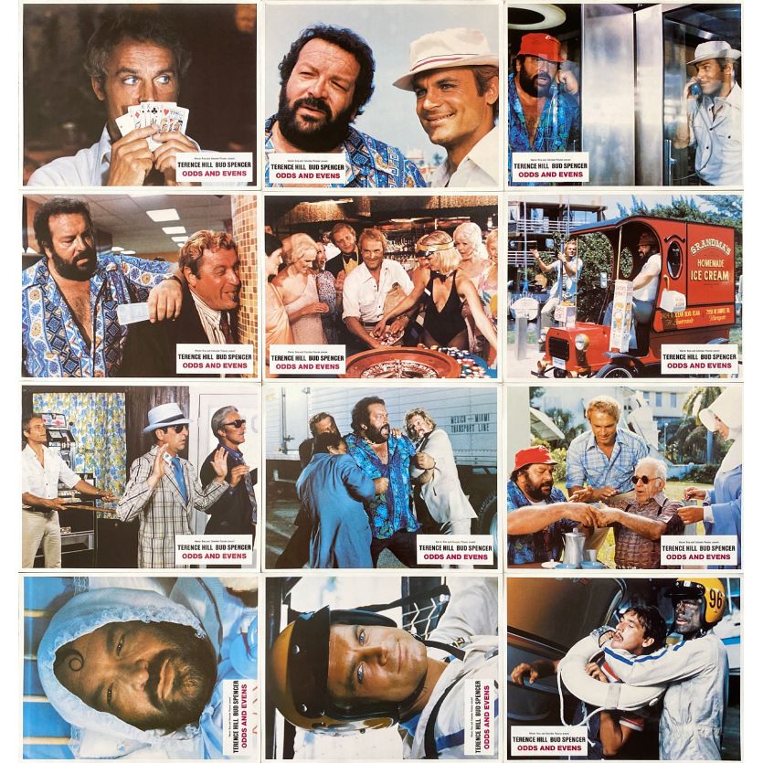 GAMBLING FOR HIGH STAKES Lobby Cards x12 - Intl. - 9x12 in. - 1978 - Sergio Corbucci, Terence Hill, Bud Spencer