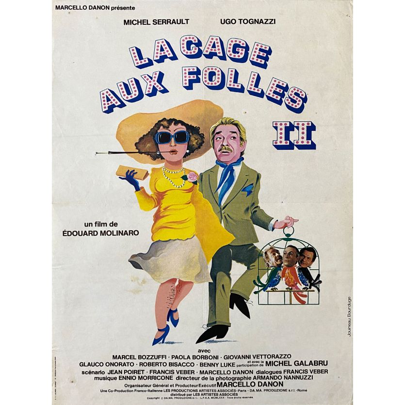 LA CAGE AUX FOLLES II Movie Poster- 15x21 in. - 1980 - Édouard Molinaro, Michel Serrault