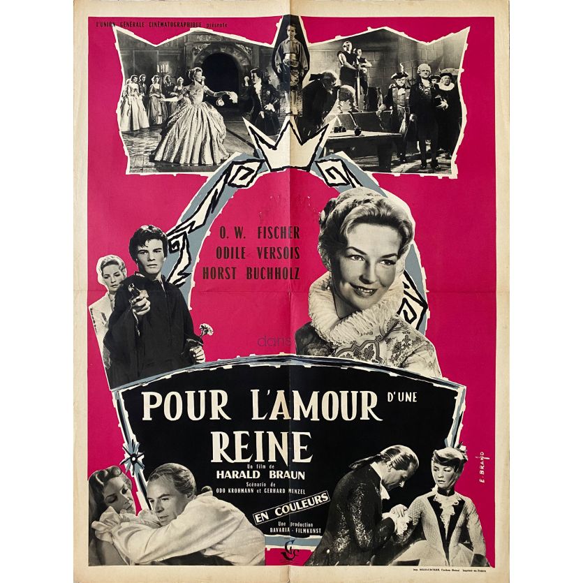 POUR L'AMOUR D'UNE REINE Affiche de film- 60x80 cm. - 1957 - O.W. Fisher, Harald Braun