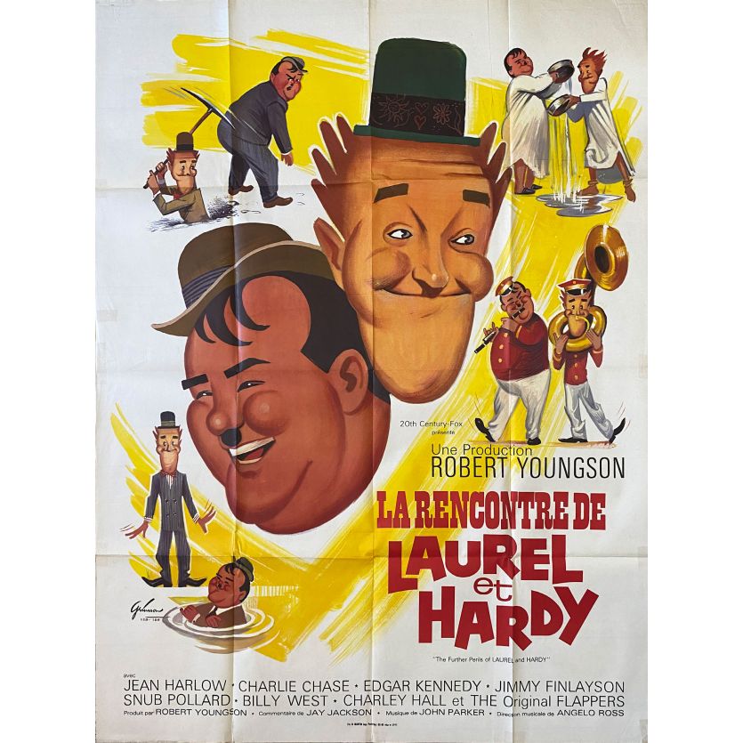 THE FURTHER PERILS OF LAUREL AND HARDY Movie Poster- 47x63 in. - 1967 - Robert Youngson, Stan Laurel, Oliver Hardy