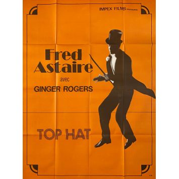 TOP HAT Movie Poster- 47x63 in. - 1935/R1970 - Mark Sandrich, Fred Astaire, Ginger Rogers
