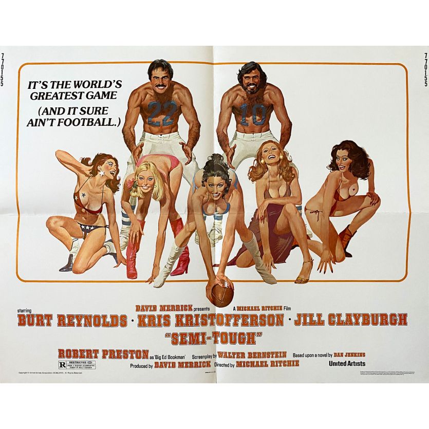 SEMI-TOUGH Movie Poster- 21x28 in. - 1977 - Michael Ritchie, Burt Reynolds